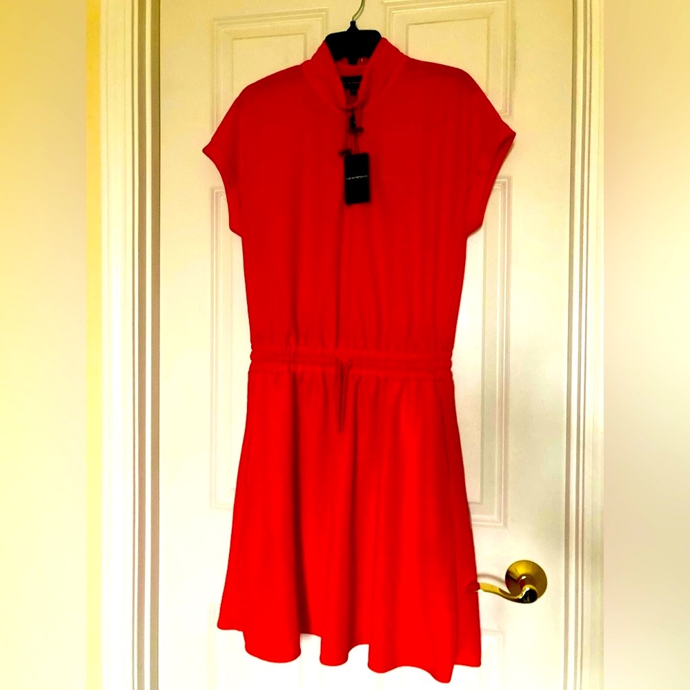 Emporio Armani red casual dress size 40 both sides have pockets